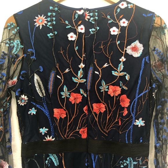 CBR Sheer Long Sleeve Floral Dress Size Large - Picture 10 of 12